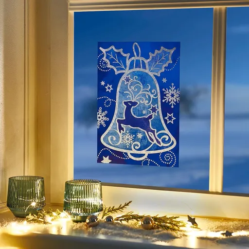 Die moderne Hausfrau Samolepky na okno Vánoce, 4 motivy