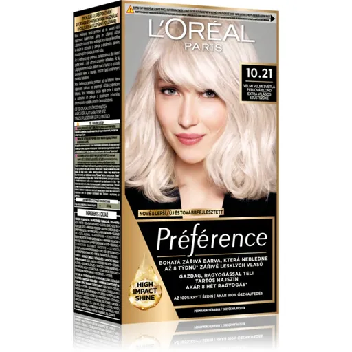 L’Oréal Paris Préférence farba na vlasy odtieň 10.21 Super Light Pearl Blonde 1 ks