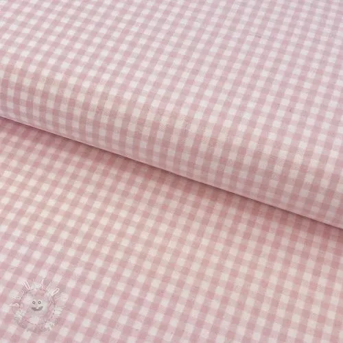 Bavlnená látka YARN DYED CHECK BRUSHED light rose