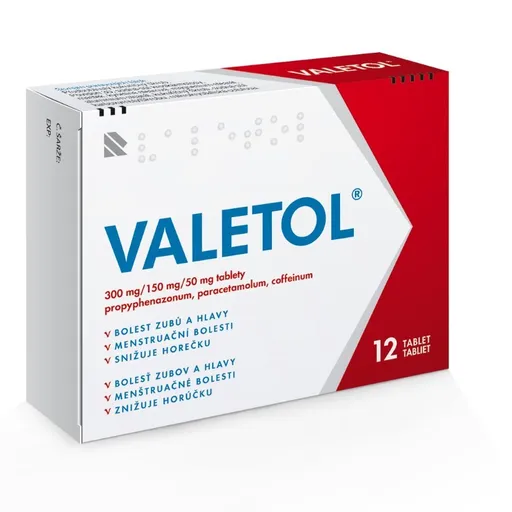 Valetol proti bolesť 12 tabliet