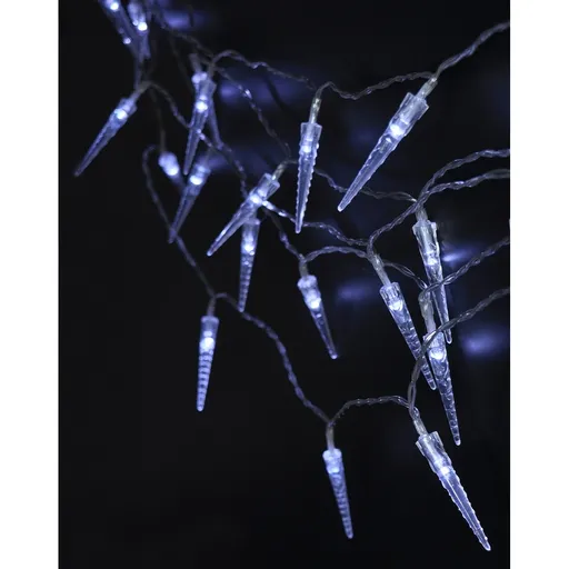 Solight Svetelná vonkajšia reťaz s 50 LED akrylátovými cencúľmi, 7,5 m