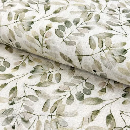 Viskóza s ľanom Natural Lin Lissy ecru digital print