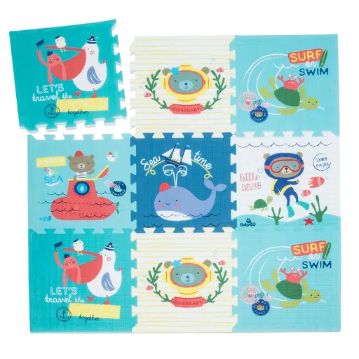 Babify Podložka na hranie, s hračkou, 9 ks, motív planéta