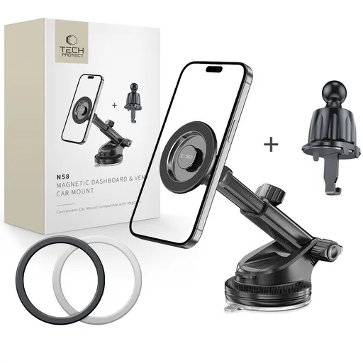 TECH-PROTECT N58 Magnetický MagSafe držiak do auta čierny