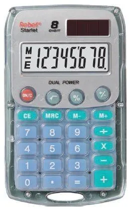 REBELL kalkulačka - Starlet BX - priehľadná / krabička