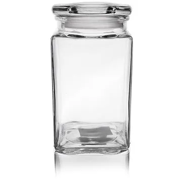 Dóza sklo s vrchnákom 1,4 l hranatá (126488)