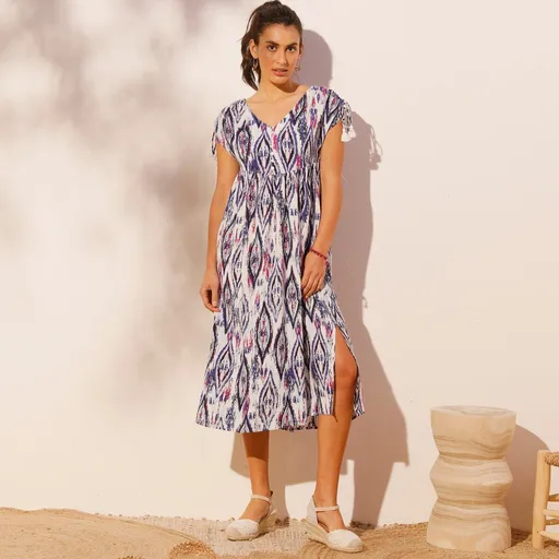 Dlhé šaty s grafickým vzorom