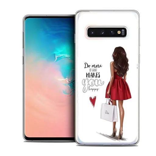 PROTEMIO MY ART Ochranný kryt Samsung Galaxy S10 RED DRESS (137)