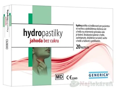 GENERICA hydropastilky jahoda bez cukru 20ks
