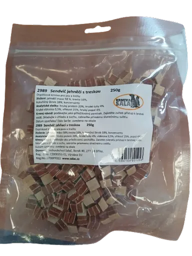 Salač Sendvič jahňací s treskou 250 g