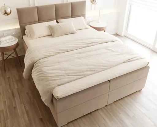 FDM Manželská posteľ PORTLAND Boxspring | Mouse 160 x 200 cm