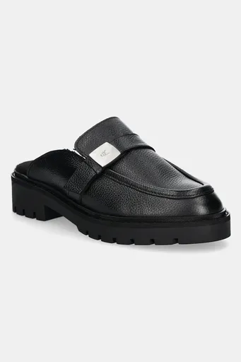Kožené šľapky Calvin Klein Jeans FLATFORM SLIPON MG LTH