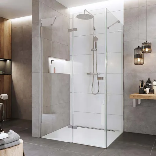 Mereo Sprchovací kút, Novea, obdĺžnik, pántový, 110x120 cm, chróm ALU, sklo Číre, dvere ľavé a pevný diel CK10517ZL