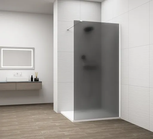POLYSAN - ESCA WHITE MATT jednodielna sprchová zástena na inštaláciu k stene, dymové matné sklo, 1100  ES1411-03