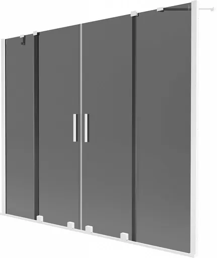 MEXEN/S - Velar Duo dvojkrídlová posuvná vaňová zástena 190 x 150, grafit, biela 896-190-000-42-20