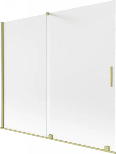 MEXEN/S - Velar dvojkrídlová posuvná vaňová zástena 180 x 150, dekor, zlatá kartáčovaná 896-180-000-31-55