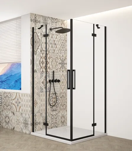 GELCO - TRINITY BLACK štvorcový kút 800x800 rohový vstup, číre sklo, GT2280-80C-B GT2280-80C-B