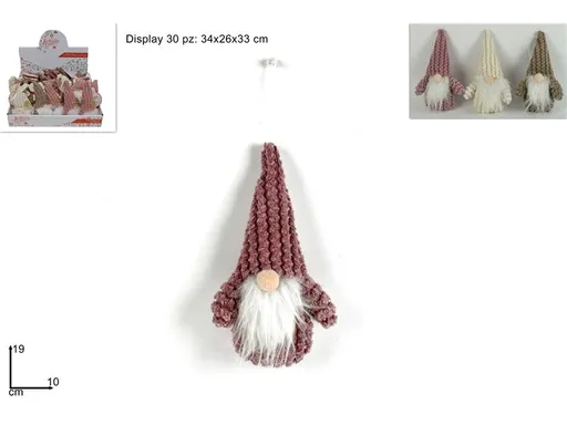 MAKRO - Škriatok vianočný 19cm rôzne farby