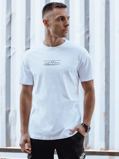 Pánske tričko s potlačou bielej farby Dstreet RX5494 skl.34