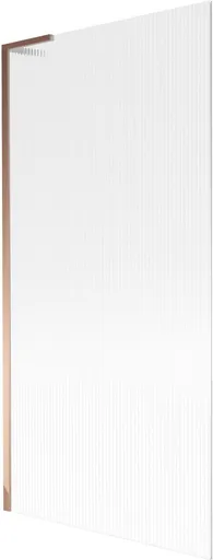 MEXEN/S - Next L vaňová zástena FIX 90 x 150, prúžky, ružové zlato 895-090-000-03-09-60