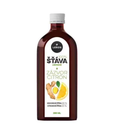 LEROS 100% šťava zázvor a citrón 250 ml