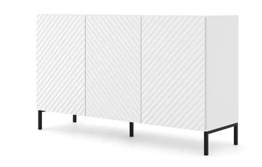 ARTBm Komoda SURF 150 | 3D Prevedenie: Biela mat / čierne nohy