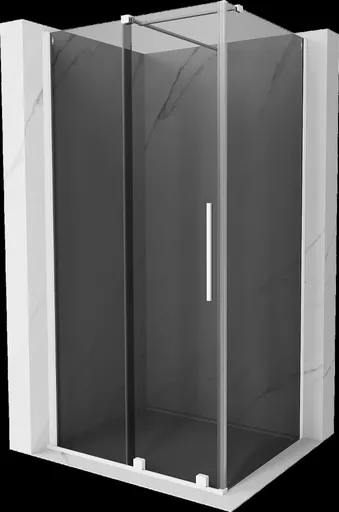 MEXEN/S - Velár sprchovací kút, posuvné dvere 130 x 90, grafit, biela 871-130-090-41-20