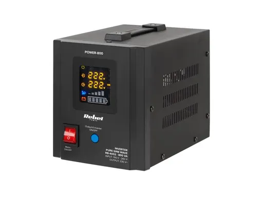Zdroj záložný REBEL POWER-800 12V 230V 800VA 500W Black