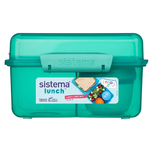 SISTEMA Lunch Krabička 3 komory + téglik (viečko) zelená 2 l