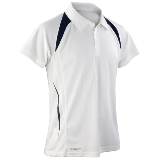 SPIRO Pánska športová polokošeľa Team Spirit - Biela / tmavomodrá | XL