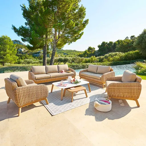 DEOKORK Luxusná ratanová zostava SUNSHINE pre 7 osôb