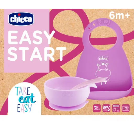 Chicco Easy Start 6m+ jedálenská sada Pink
