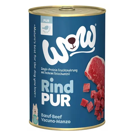 WOW Hovädzí monoproteín PUR konzerva pre psov 400 g