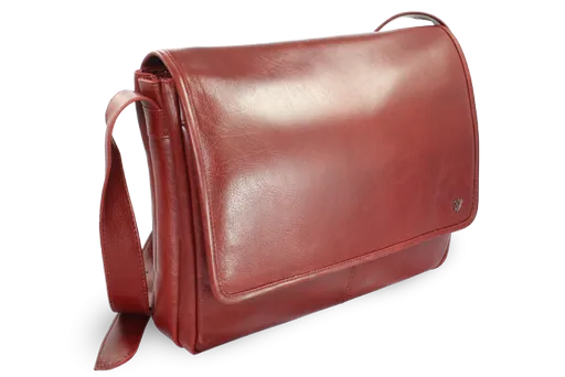 Červená kožená taška na notebook 212-6118-31