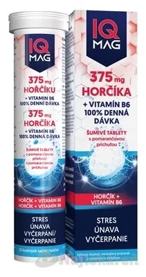 HORČÍK 375 mg + Vitamín B6, šumivé tablety, 1x20 ks