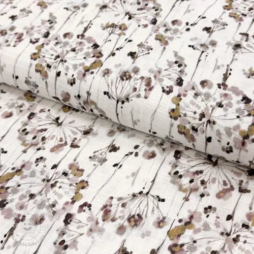 Viskóza s ľanom Agapanthus design D digital print