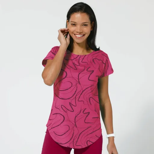 Dlhé tričko s krátkymi rukávmi a potlačou