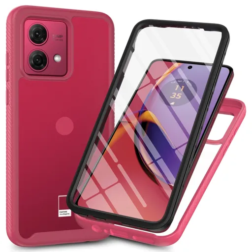 DUAL Obojstranný kryt s fóliou Motorola Moto G84 5G ružový