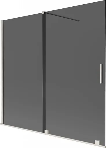 MEXEN/S - Velár dvojkrídlová posuvná vaňová zástena 170 x 150, grafit, nikel kartáčovaný 896-170-000-41-97