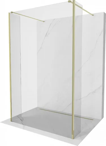 MEXEN/S - Kioto Sprchová zástena WALK-IN voľne stojaca 110 x 30 x 30, transparent, zlatá 800-110-030-222-50-00-030
