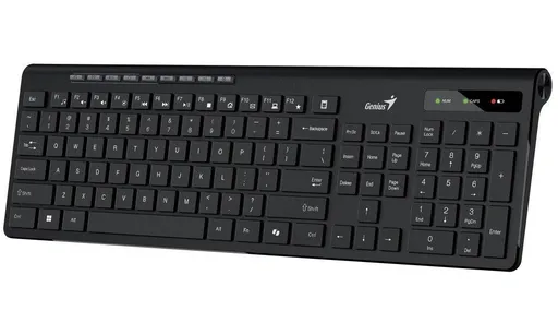 Genius Slimstar 7230 Klávesnica, bezdrôtová, 2,4 GHz, mini USB prijímač, CZ+SK layout, Copilot kláves, čierna