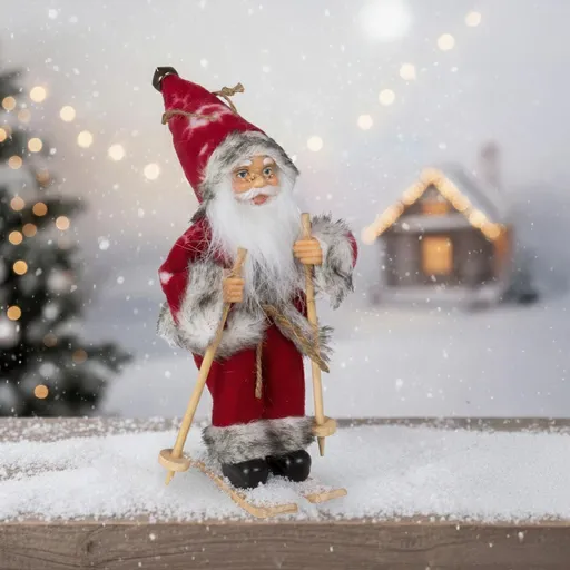 PM Euro-Trading Vánoční ozdoba Santa na lyžích