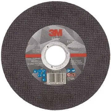 3M Silver Cut-Off Wheel, T41, 125 mm × 1 mm × 22.23 mm (F8090)