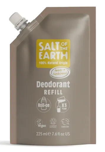 Salt of the Earth - Náplň deodorant - jantár santalové drevo pre ROLL ON 225ml