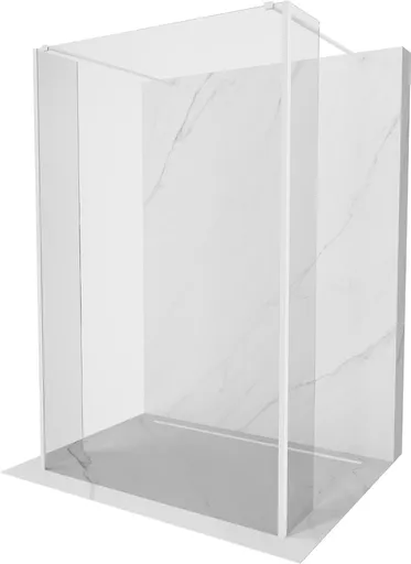 MEXEN/S - Kioto Sprchová zástena WALK-IN voľne stojaca 100 x 30 x 30, transparent, biela 800-100-030-222-20-00-030