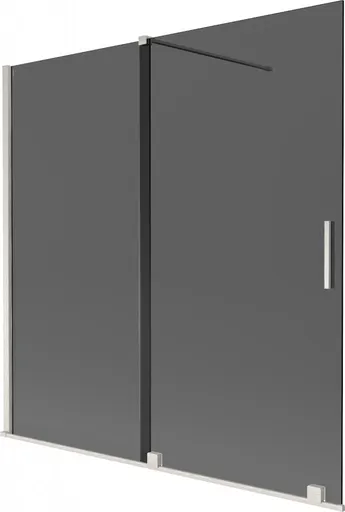 MEXEN/S - Velár dvojkrídlová posuvná vaňová zástena 160 x 150, grafit, nikel kartáčovaný 896-160-000-41-97