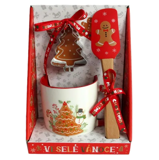 Vianočný darčekový set 3ks TORO hrnček, vykrajovač, stierka