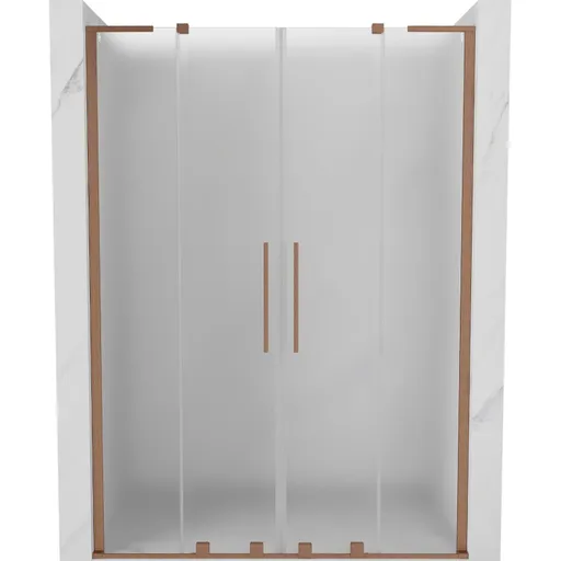 MEXEN/S - Velar L Duo posuvné sprchové dvere 150, dekor, meď kartáčovaná 871-150-003-32-65