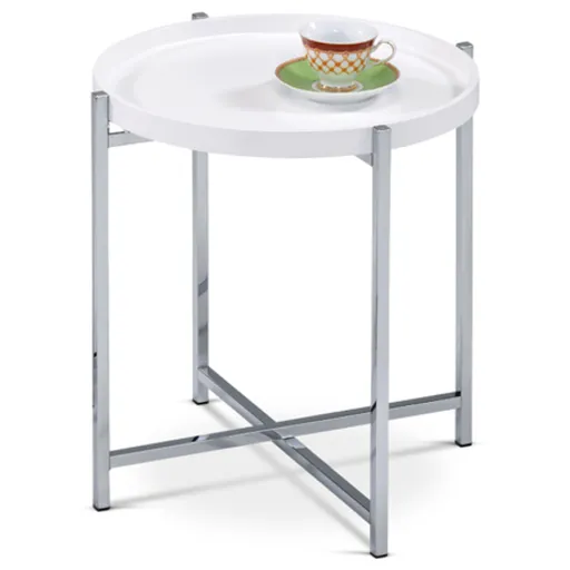 Odkladací stolík Autronic 50x50 cm biely drevo mat 80135-12 WT