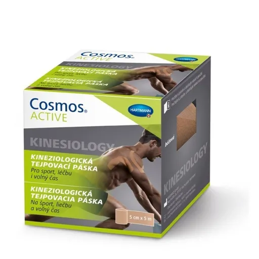 COSMOS ACTIVE kineziologická tejpovacia páska 5 cm x 5 m béžová